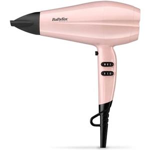 BaByliss 5337PRE Asciugacapelli Rose Blush 2200W, Leggero, Funzione Ionica Anti-Crespo e tecnologia Titanium Ceramic, con Concentratore