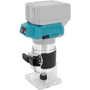 Weytoll Rifilatrice elettrica, Weytoll fresa superiore a una mano, 600 W, fresa in metallo duro da 6,35 mm, (per sistema Makita 21 Volt, motore brushless), taglierina manuale elettrica per legno