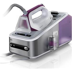 Braun CareStyle 7 IS7144WH, Ferro da Stiro con Caldaia con 5 Anni di Assistenza, carica continua Serbatoio 2L Removibile, SuperVapore 450g/min, Sistema Fastclean, Sistema Blocco Ferro, Bianco/Viola