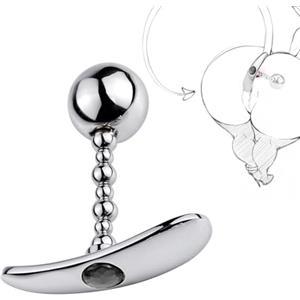 nanronron Perline anali Extra Large perline anali in metallo con cristallo Ma Plug Plug anale in acciaio inox XXL con Love Balls Anal Spreader Giocattoli anali per Buttpluck Principiante Fetish Uomini Donne