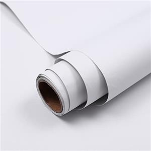 Hode Carta Adesiva per Mobili Bianco 40x300cm, Carta da Parati Opaco Impermeabile, Rotolo Adesivo Bianco Pellicola per Mobili Muro Cucina Armadio Scrivania Porte
