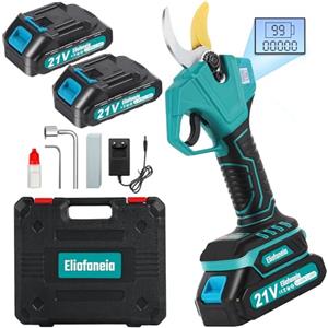 Eliofaneia Forbici Potatura a Batteria 30 mm, 2x2000mAh Batteria 21V,Display LCD,Motore Brushless SK5,Cesoia da Potatura Elettriche per Giardinaggio,Alberi da Frutto, Vigneto