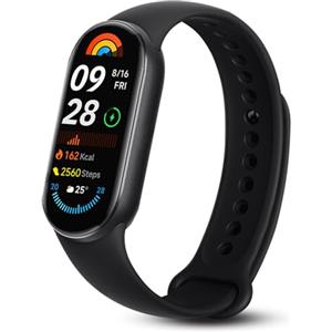 KUKUPOW Mi Band 9, Schermo AMOLED 1.62'', Mi Smart Band 9 Smartwatch Cornice Metallica con Monitoraggio Salute, Frequenza aggiornamento 60Hz,150+ Modalità Sportive, Autonomia 21 giorni, Resistenza acqua 5ATM