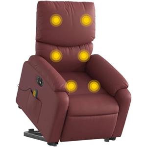 vidaXL Poltrona Alzapersona Reclinabile Rosso Vino in Similpelle