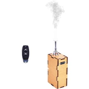 HSETIY Mini macchina per nebbia portatile, macchina del fumo telecomandata per filmare a batteria, riprese video, attività all'aperto, effetti, cosplay e test del flusso d'aria (legno)