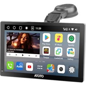 ATOTO P9 Autoradio Portatile Da 9 Pollici QLED, CarPlay Wireless E Android Auto 2+32GB, Hotspot Wi-Fi, USB, Dual Bluetooth, Tracciamento GPS, Ingresso HDMI, 4 Uscite Audio, SWC, E Auto-Dimming, P909SD