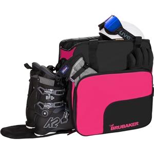 BRUBAKER Borsa per scarponi da sci Superfunction - Borsa per casco da sci, casco da sci, guanti e abbigliamento - Borsa per scarponi da sci - Nero rosa