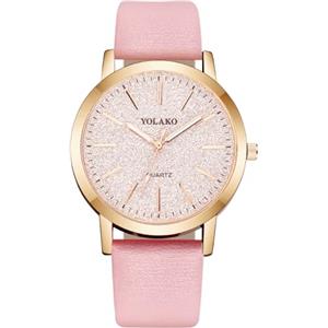 OFFCUP Orologio da Donna, Orologio Analogico al Quarzo Donna, Orologio da Polso Donna Con Cinturino in Pelle Classico Business Casual， Movimento a Tre Lancette, Cassa da 39MM -Rosa