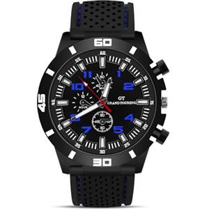 OFFCUP Orologio Uomo Orologio Analogico al Quarzo Orologio da Uomo Cronografo Orologio da Polso Casual Orologi Sportivo Moda Classico Elegante Con Cinturino in Silicone -Blu