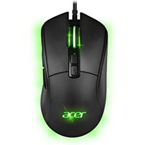 Acer, mouse gaming STARLIGHT-GM1000, materiale: gomma, 10 effetti LED multicolore, 7 pulsanti, 10000 dpi, 100 IPS, cavo 1.7 metri rivestito in tessuto