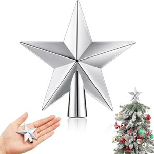 Dereine Albero di Natale Topper, Puntale per Albero di Natale, Mini Stella Albero di Natale, Scintillante Topper Albero di Natale, 6 cm, Decorazione per Albero di Natale