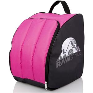 Rawstyle Borsa per scarponi da sci, zaino per stivali rigidi morbidi, modello 2 (nero-rosa)