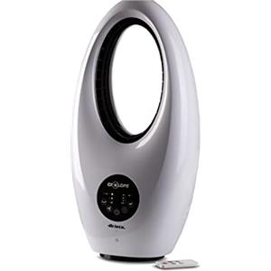 Ariete 803 Ventilatore Digitale Ciclope, Senza pale, 60W, Da tavolo, Silenzioso, Funzione oscillazione, Timer fino a 7,5 h, 3 velocità, Luce led, Bianco