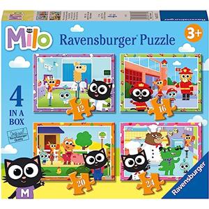 Ravensburger - Puzzle Milo, Collezione 4 in a Box, 4 puzzle da 12-16-20-24 Pezzi, Età Raccomandata 3+ Anni