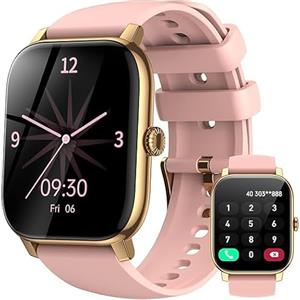 LLKBOHA Smartwatch-Donna - 1,85'' Schermo Orologio Smart Watch, Effettua/Risposta Chiamate, 7/24h Cardiofrequenzimetro/Ossigeno Nel Sangue/Contapassi/Monitoraggio del Sonno, per Android iOS