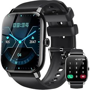 LLKBOHA Smartwatch-Uomo-Donna - 1,85'' Schermo Orologio Smart Watch, Effettua/Risposta Chiamate, 7/24h Cardiofrequenzimetro/Ossigeno Nel Sangue/Contapassi/Monitoraggio del Sonno, per Android iOS