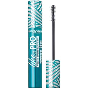 Deborah Milano - Mascara Like a Pro Waterproof, dona Extra Volume e Lunghezza Infinita alle Ciglia che Risultano Definite e Moltiplicate, Effetto Extension fino a 36 Ore, 12 ml