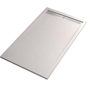 OLIMPO DOCCE Piatto doccia bianco con scarico laterale griglia inox e piletta STAR RELAX - 80x120