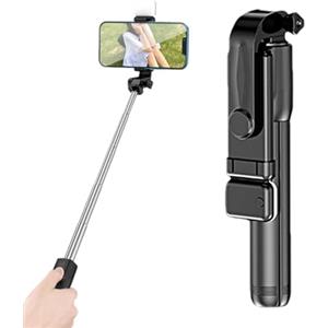 Generic Supporto per selfie: bastone selfie per treppiede, supporto per treppiede per telefono estensibile con telecomando wireless | Treppiede da viaggio, selfie stick portatile per fotografie, streaming liv
