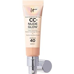 iT COSMETICS, CC+ Cream e Fondotinta, Coprenza Media, Finish Naturale e Luminoso, SPF 40, Formula con Peptidi di Collagene, CC+ Cream Nude Glow, Your Skin But Better, Tonalità: Neutral Medium, 32 ml