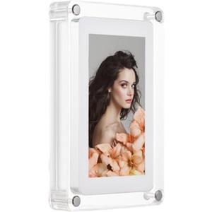 Andoer Cornice digitale da 5 pollici, cornice elettronica in acrilico, foto elettronica, lettore di foto/musica/video, rotazione automatica, memoria da 8 GB, batteria integrata
