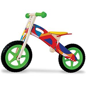 Teorema Giocattoli, Bicicletta Cavalcabile Senza Pedali in Legno Unisex bambino, Multicolore, unica