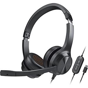 CREATIVE Cuffie on-ear Chat USB con microfono antirumore con SmartComms Kit, controllo della riproduzione e delle chiamate e pulsante di disattivazione microfono, per PC/Mac/console