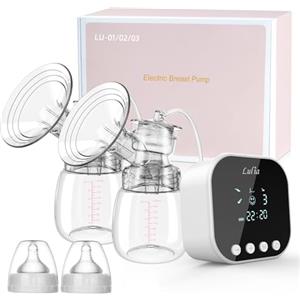 Lulia Tiralatte Elettrico, 4 Modalità e 9 Livelli, Forte Aspirazione, Anti-riflusso, Portatile Tiralatte Latte, Pompa per allattamento senza dolore, Display LED, Senza BPA