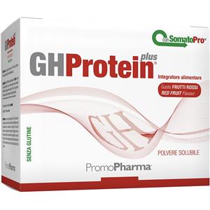PromoPharma GH Protein Plus - Integratore Aminoacidi in Polvere con Gusto Frutti Rossi, 20 Bustine
