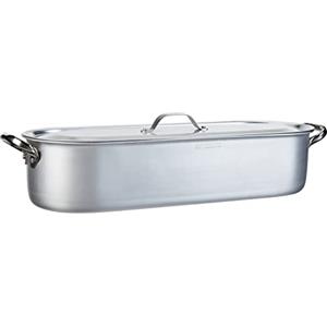 Baldassare Agnelli Pentole Agnelli ALMA11850 Pesciera con Griglia, Coperchio e Maniglie, Alluminio, 50 cm