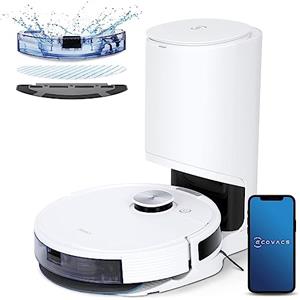 ECOVACS DEEBOT N10 PLUS Robot Aspirapolvere e Lavapavimenti, 4300Pa, Stazione SvuotaPolvere Automatica, 400m², Rilevamento Tappeti, Pulizia Personalizzata, Peli di Animali, Mappe 3D