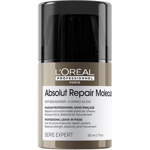 L'Oréal Professionnel Absolut Repair Molecular Crema Senza Risciacquo 50ml - Riparazione per Capelli Danneggiati con Protezione Termica