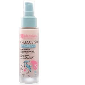 La Saponaria Crema Viso Lift & Defence 50ml - Antiage con Collagene Vegetale e Protezione Luce Blu