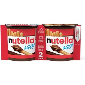 Nutella & Go, 2 Snack Monoporzione con Nutella e Croccanti Grissini, Senza Conservanti e Grassi Idrogenati, per Merende e Pause Quotidiane