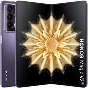 HONOR Magic V2 Smartphone, telefono cellulare 5G, senza SIM, 16+512 GB, schermo OLED pieghevole da 6,43''+7,92'', 5.000 mAh, dual SIM, Android 13, Purple