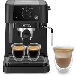 De'Longhi Stilosa EC235.BK Macchina manuale da Caffè Espresso e Cappuccino, Caffè in Polvere o in Cialde E.S.E., Montalatte classico per Cappuccini, serbatoio 1L, 1100W, Caldaia Acciaio Inox, Nero