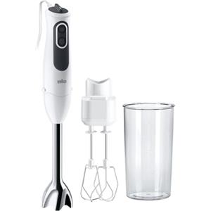 Braun MultiQuick 3V, MQ3105B, 750W, Frullatore a Immersione, 11 Velocità, Tecnologia Splash Control, Parti Lavabili in Lavastoviglie, Bicchiere in Plastica BPA-free 600ml, Doppia Frusta, Bianco