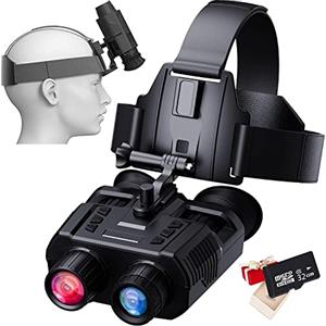 Braveking1 FHD Binocolo Visione Notturna Zoom Digitale 4X Digitale Infrarossi Visore Notturno 984ft/300M Professionale per Adulti, Vivavoce NGV per Casco, con Registrazione di Audio/Video 32G Scheda