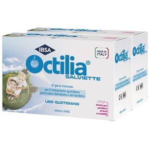 IBSA Octilia Salviette Perioculari - 20 Garze Monouso in Viscosa Non Sterili per Adulti e Bambini