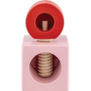 Alessi Schiaccianoci Twergi in Legno Rosa e Rosso - Design di Ettore Sottsass