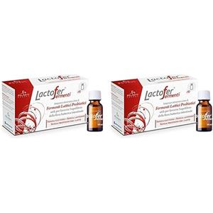 Paladin Pharma Lactofer Integratore Ferment Lattici Probiotici Senza Zucchero - 10 Flaconcini Da 10 Ml, color Rosso, 10 (Confezione da 2)