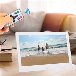 Yctze Cornice Digitale per Foto Digitali Wide Screen da 10 Pollici 1024 * 600 HD, Supporto Multimediale, Funzione Calendario Orologio, Telecomando, Bianco o (WHITE)