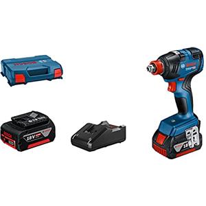 Bosch Professional 18V System Avvitatore a massa battente a batteria GDX 18V-200 (coppia max. 200 Nm, incl. 2 batterie GBA 18V 4.0Ah, caricabatteria rapido GAL 18V-40, L-Case)