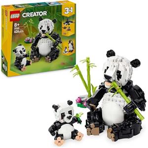 LEGO Creator 3 in 1 Animali Selvatici: Famiglia di Panda Giocattolo - Si Trasforma in Pinguino e Orca - Animali da Costruire per Bambine, Bambini, Ragazze e Ragazzi da 8 Anni - Regalo Creativo - 31165