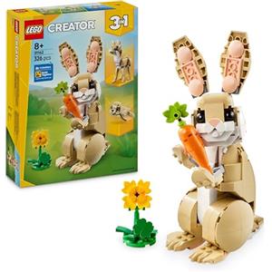 LEGO Creator 3in1 Cute Bunny Toy - Animal Figure Transforms into a Llama or Seal Toy - Easter Crafts for Kids - Creative Birthday Gift for 8+ Year Old Girls & Boys - 31162