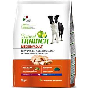 Natural Trainer Alimento Secco per Cani Adulto Medium con Pollo Fresco e Riso - 3 kg