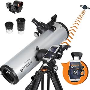 Celestron 22461 Telescopio riflettore newtoniano StarSense Explore DX 130 con tecnologia app smartphone due oculari, dock per il telefono e treppiede regolabile in altezza, nero