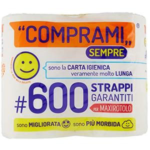 Comprami Carta Igienica Rotoli, 600 Strappi, 4 Pezzi