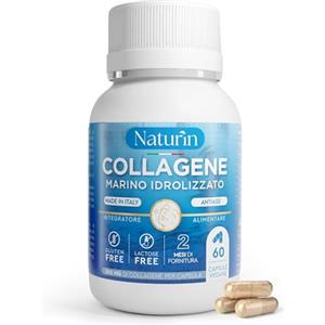 Naturin Integratore Collagene Marino Idrolizzato con Acido Ialuronico, Vitamina C, Zinco, Coenzima Q10, Magnesio e Biotina, 60 Capsule Anti-age per Pelle, Capelli e Articolazioni by NATURIN