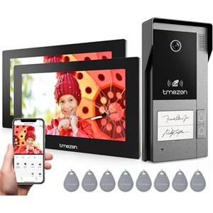 TMEZON Videocitofono Wifi Smart Bifamiliare con due Monitor Touchscreen M790,1080P Citofono Esterno con Telecamera,APP/Carta RFID Unlock, per 2 famiglia